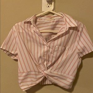 Crop top with pink stripes